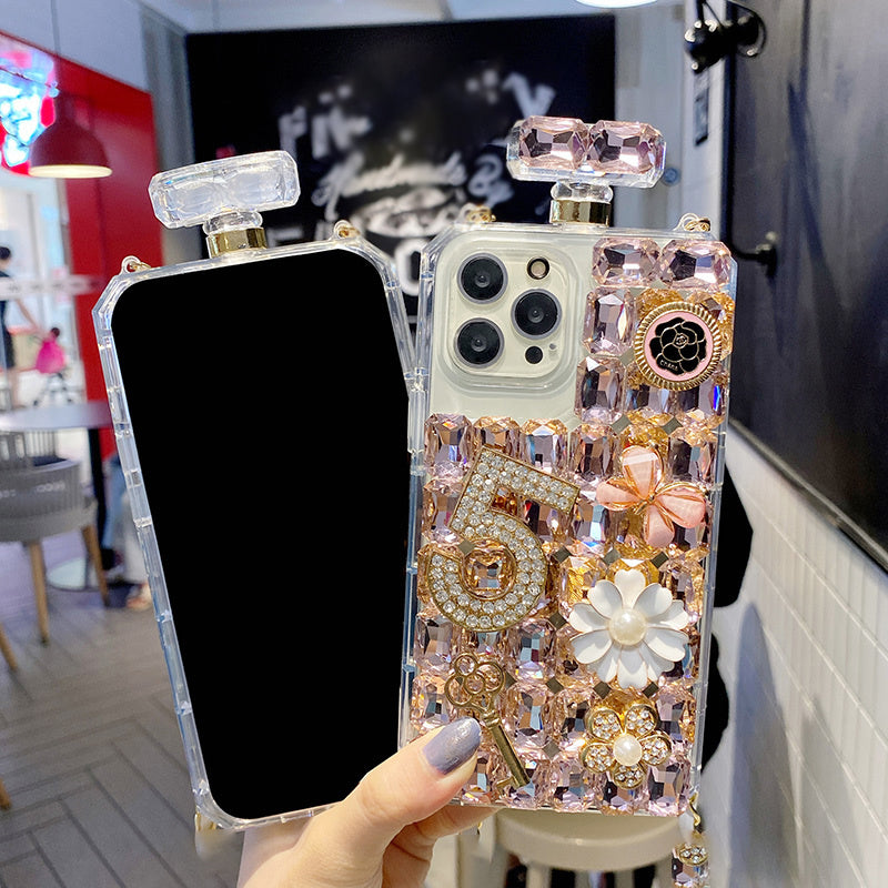 Luxury Rhinestone Phone Case Diagonal Span Cover