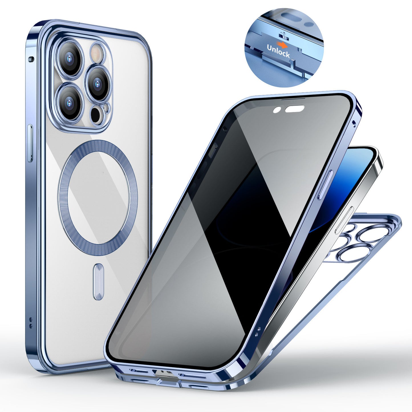 Magnetic Snap Closure Dual-sided Lens All-inclusive Cell Phone Case