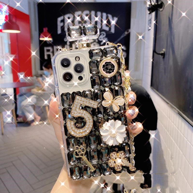Luxury Rhinestone Phone Case Diagonal Span Cover